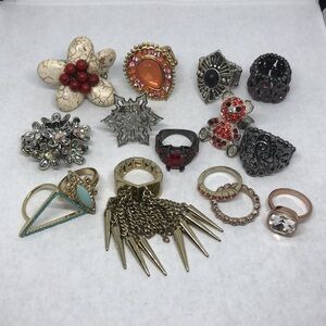 Huge bundle lot 15 costume and fashion rings 7-7.5
